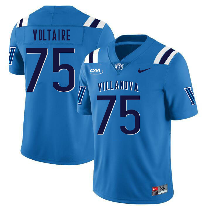 Men #75 Stephane Voltaire Villanova Wildcats College Football Jerseys Stitched Sale-Light Blue